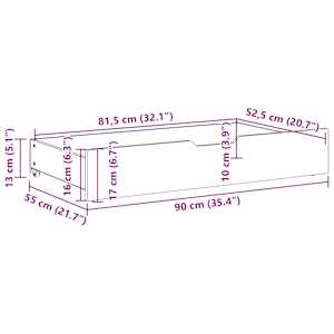 Zásuvky pod postel s kolečky 2 ks 90x55x17 cm masivní borovice - obrázek 8