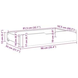 Zásuvky pod postel 2 ks bílé 90 x 55 x 17 cm masivní borovice - obrázek 8