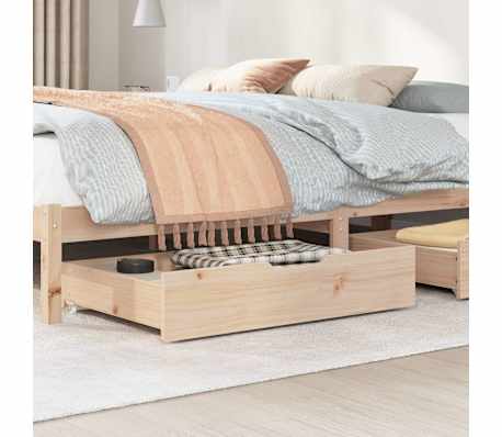 vidaXL Gavetas para cama com rodas 2 pcs 85x55x17 cm pinho maci&ccedil;o