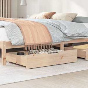 vidaXL Gavetas para cama com rodas 2 pcs 85x55x17 cm pinho maci&ccedil;o