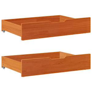 Zásuvky pod postel 2 ks voskově hnědé 85x55x17cm masiv borovice - obrázek 1