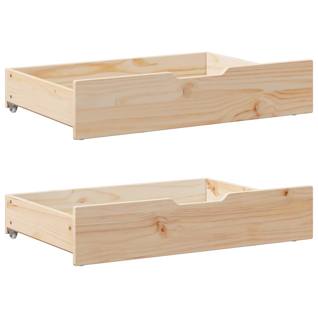 Cassettoni da Letto con Ruote 2 pz 80x55x16 cm in Legno di Pino