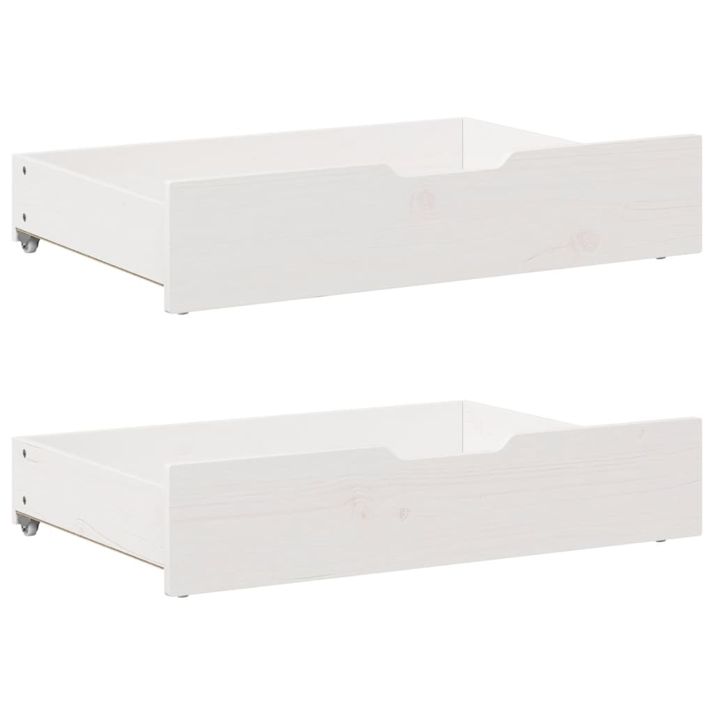 Cassettoni da Letto 2 pz Bianchi 80x55x16 cm in Legno di Pino