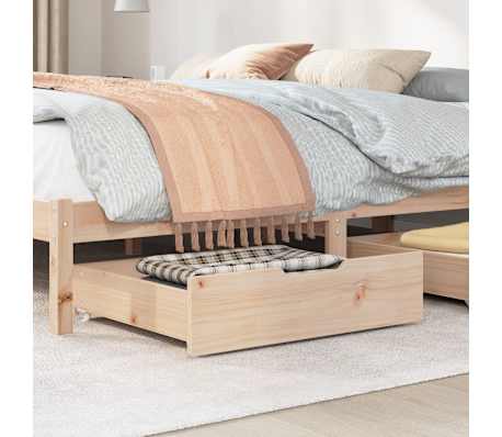 vidaXL Under-Bed Drawers with Wheels 2 pcs 75x55x17 cm Solid Wood Pine