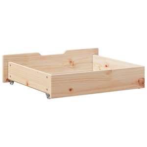 Zásuvky pod postel s kolečky 2 ks 75x55x17 cm masivní borovice - obrázek 6