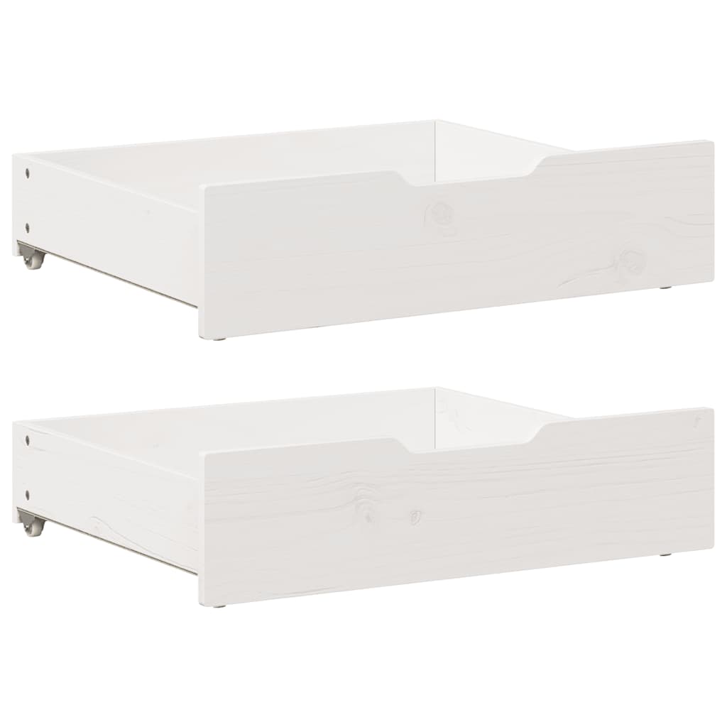 vidaXL Zásuvky pod postel 2 ks bílé 75 x 55 x 17 cm masivní borovice