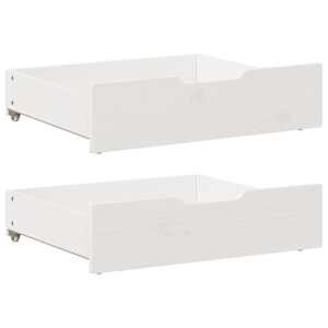 Zásuvky pod postel 2 ks bílé 75 x 55 x 17 cm masivní borovice - obrázek 1