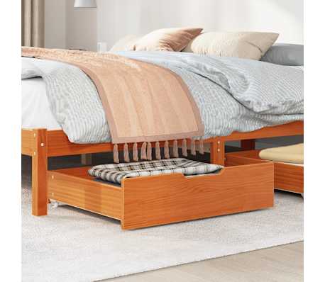 vidaXL Zásuvky pod postel 2 ks voskově hnědé 75x55x17cm masiv borovice