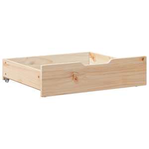 Zásuvky pod postel s kolečky 2 ks 65x55x17 cm masivní borovice - obrázek 4