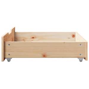 Zásuvky pod postel s kolečky 2 ks 65x55x17 cm masivní borovice - obrázek 5