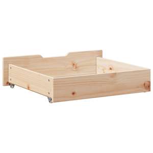 Zásuvky pod postel s kolečky 2 ks 65x55x17 cm masivní borovice - obrázek 6
