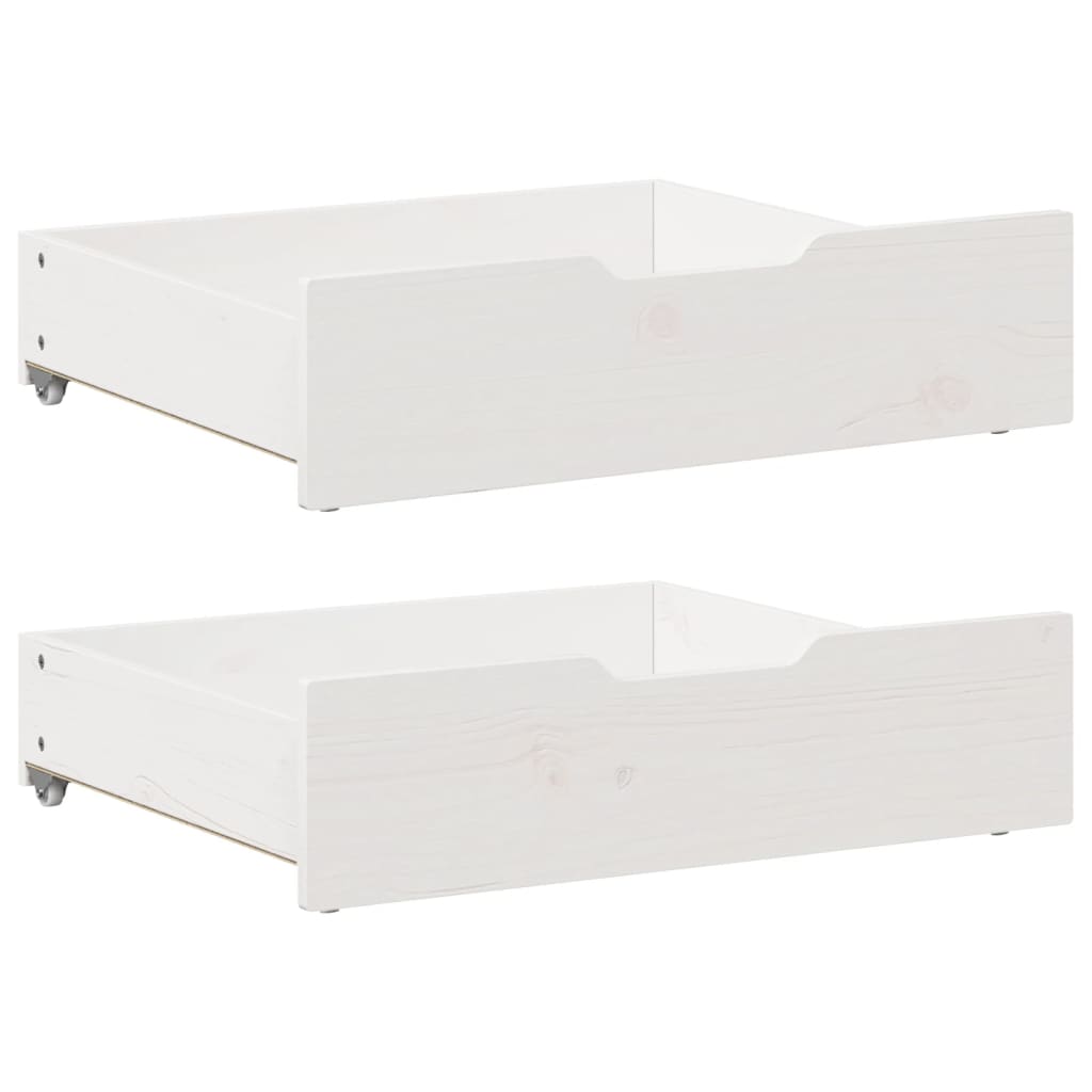 Cassettoni da Letto 2 pz Bianchi 65x55x16 cm in Legno di Pino