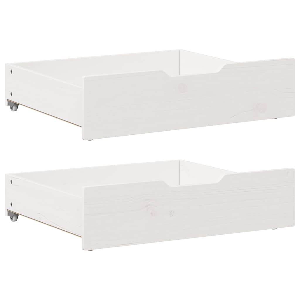 vidaXL Zásuvky pod postel 2 ks bílé 65 x 55 x 17 cm masivní borovice
