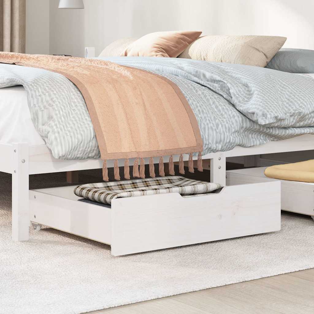 vidaXL Bedlades 2 st 65x55x17 cm massief grenenhout wit afbeelding