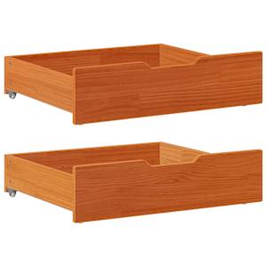 Zásuvky pod postel 2 ks voskově hnědé 65x55x17cm masiv borovice - obrázek 1