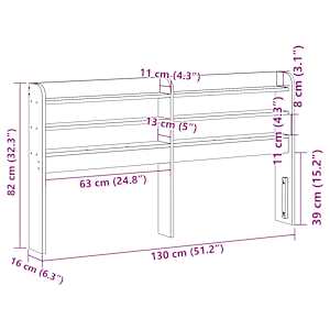 Čelo postele s policemi voskově hnědé 120 cm masivní borovice - obrázek 9