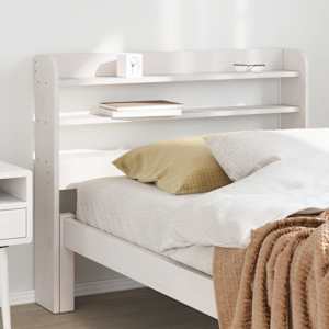 Vzglavje s policami bela 100 cm trdna borovina