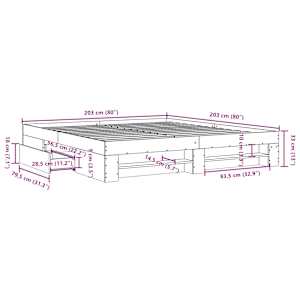 Rám postele černý 200 x 200 cm kompozitní dřevo - obrázek 11