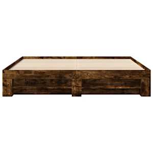 Rám postele bez matrace kouřový dub 200x200 cm kompozitní dřevo - obrázek 5