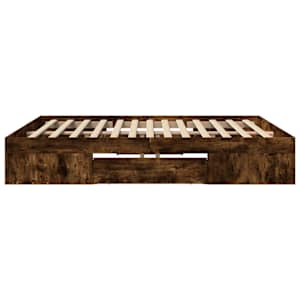 Rám postele bez matrace kouřový dub 200x200 cm kompozitní dřevo - obrázek 6