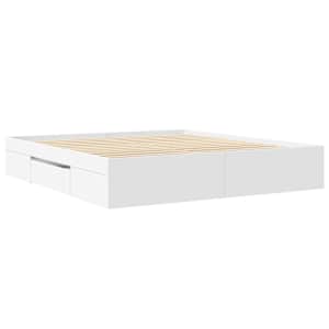 Rám postele bez matrace bílý 180x200cm Dřevěné konstrukce - obrázek 7