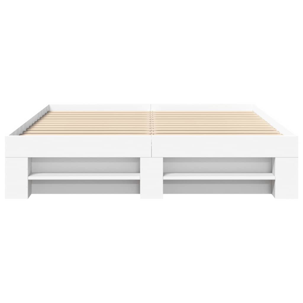 vidaXL Bedframe zonder matras 160x200 cm spaanplaat wit, foto 4