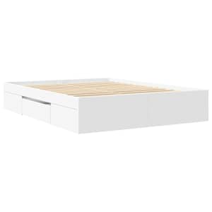 Rám postele bez matrace bílý 160x200cm Dřevěné konstrukce - obrázek 7