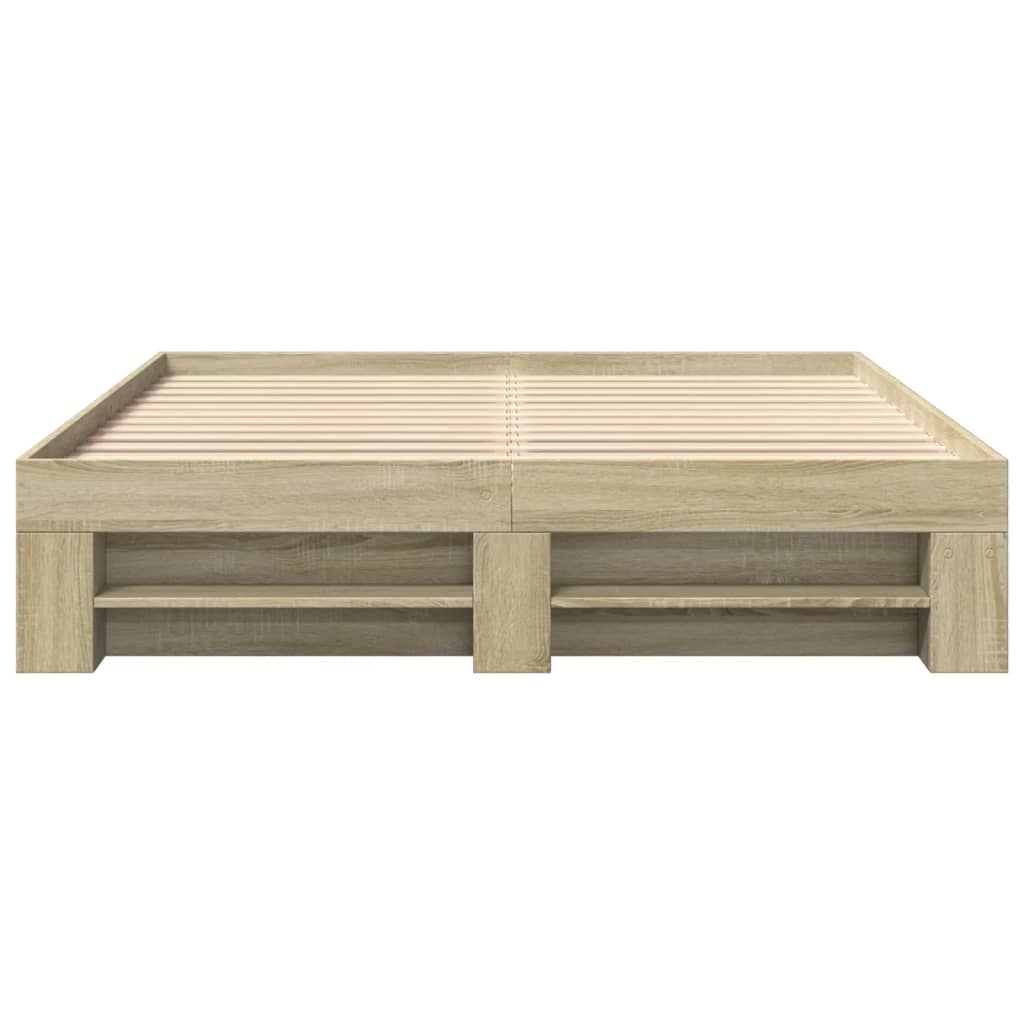 vidaXL Bedframe zonder matras hout sonoma eikenkleurig 160x200 cm, foto 4