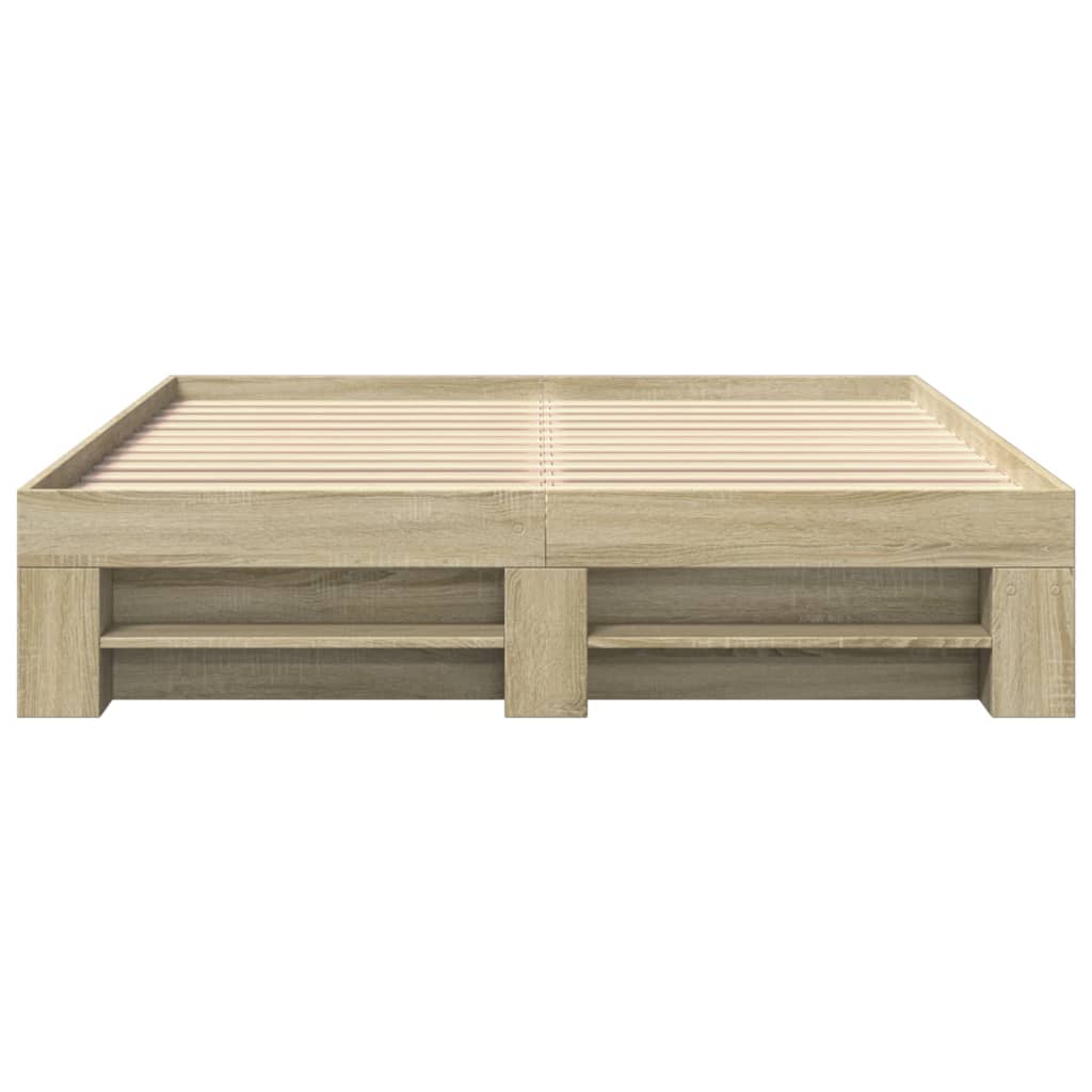 vidaXL Bedframe zonder matras hout sonoma eikenkleurig 150x200 cm, foto 4