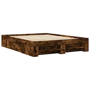 Rám postele bez matrace kouřový dub 150x200 cm kompozitní dřevo - obrázek 3