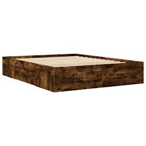 Rám postele bez matrace kouřový dub 150x200 cm kompozitní dřevo - obrázek 7