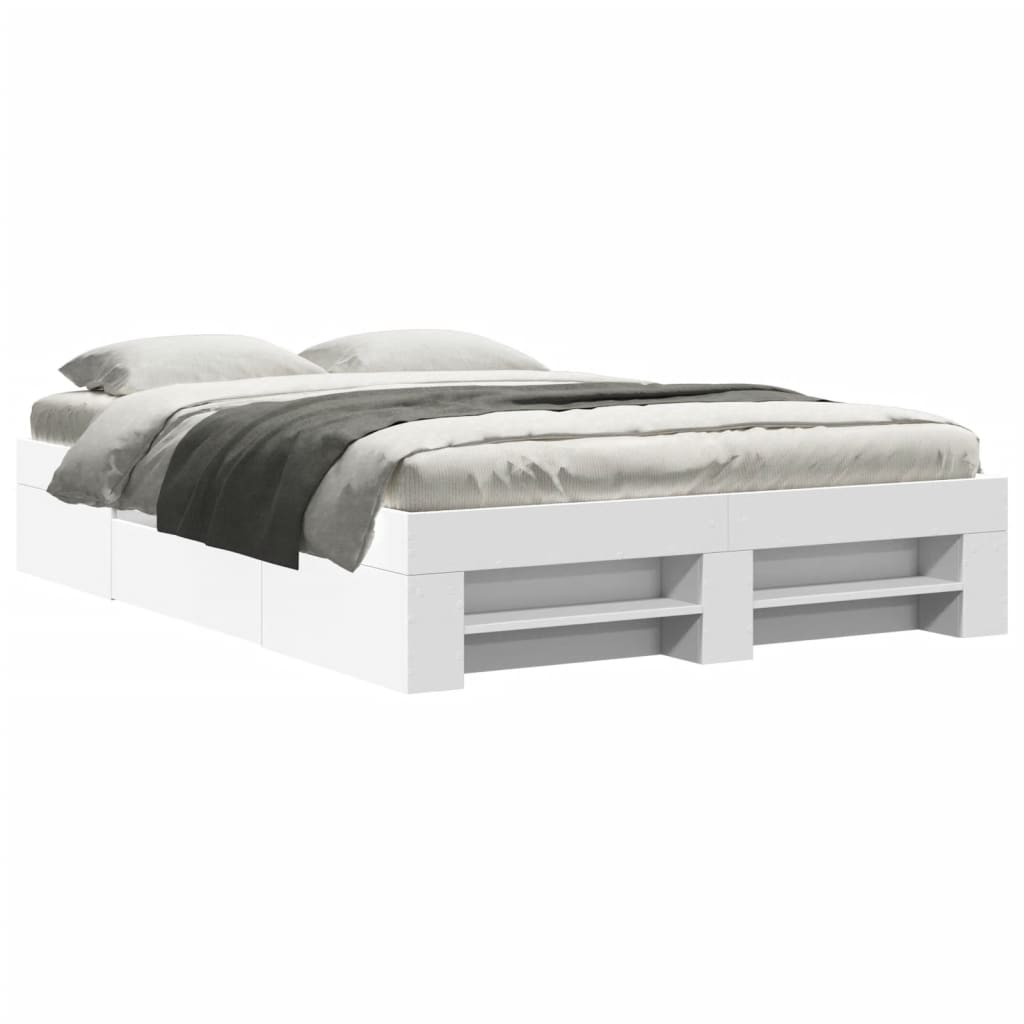 vidaXL Bedframe massief hout wit 120x200 cm, foto 3
