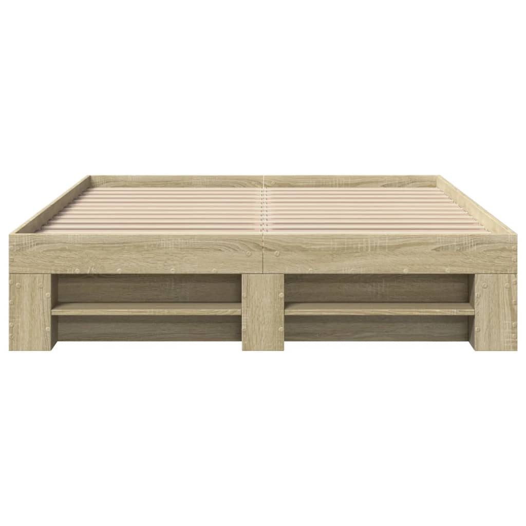 vidaXL Bedframe zonder matras hout sonoma eikenkleurig 120x190 cm, foto 4