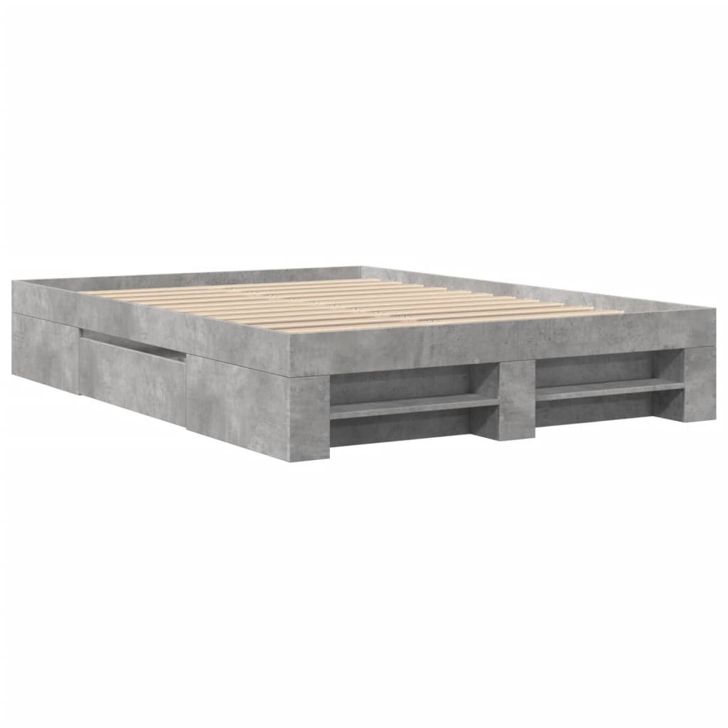 vidaXL Bedframe bewerkt hout betongrijs 120x190 cm afbeelding