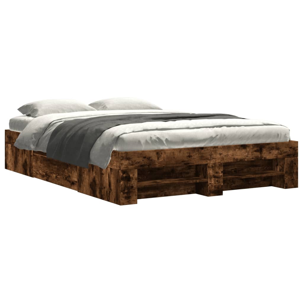 vidaXL Bedframe zonder matras hout gerookt eikenkleurig 120x190 cm, foto 3