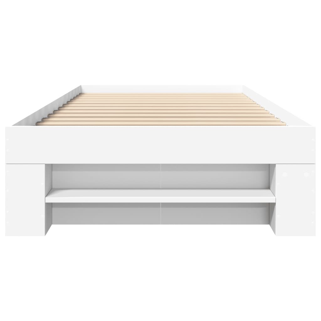vidaXL Bedframe bewerkt hout wit 90x190 cm, foto 4