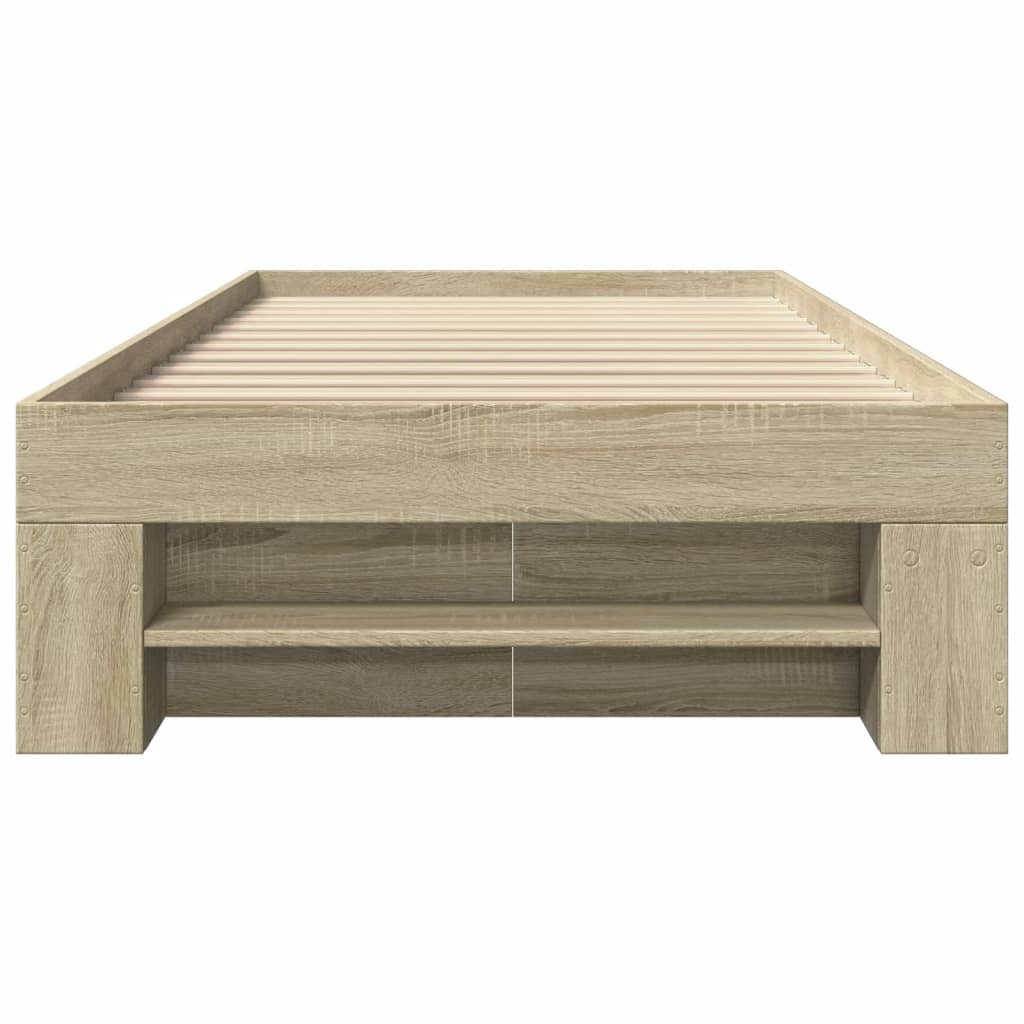 vidaXL Bedframe zonder matras hout sonoma eikenkleurig 90x190 cm, foto 4