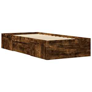 Rám postele bez matrace kouřový dub 90x190 cm kompozitní dřevo - obrázek 7
