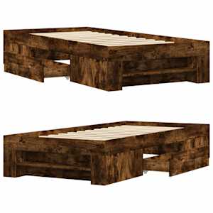 Rám postele bez matrace kouřový dub 90x190 cm kompozitní dřevo - obrázek 8