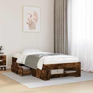 Rám postele bez matrace kouřový dub 90x190 cm kompozitní dřevo - obrázek 1