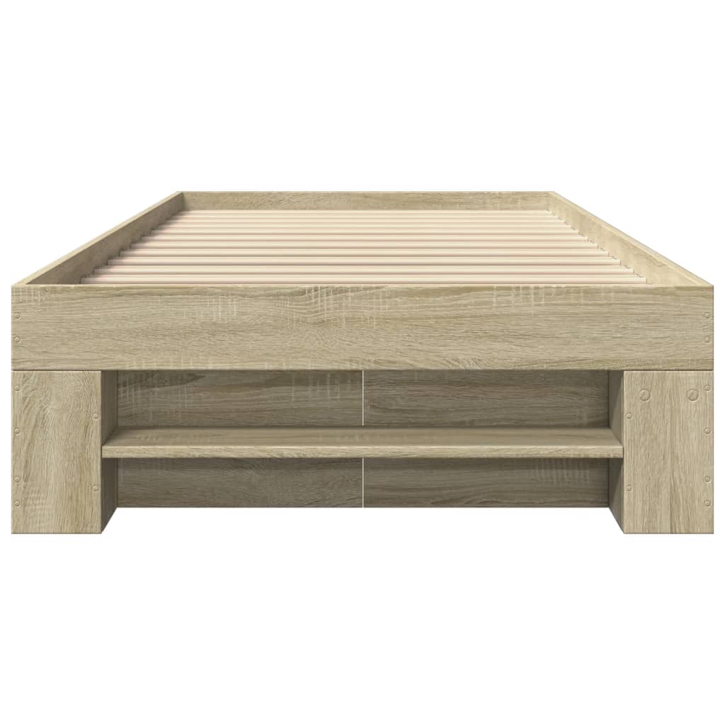 vidaXL Bedframe zonder matras hout sonoma eikenkleurig 75x190 cm, foto 4