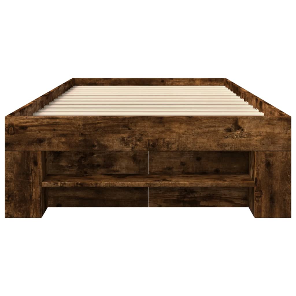 vidaXL Bedframe zonder matras hout gerookt eikenkleurig 75x190 cm, foto 4