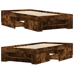 Rám postele bez matrace kouřový dub 75x190 cm kompozitní dřevo - obrázek 8