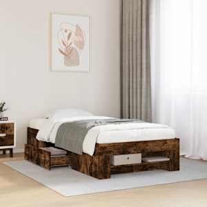 Rám postele bez matrace kouřový dub 75x190 cm kompozitní dřevo - obrázek 1