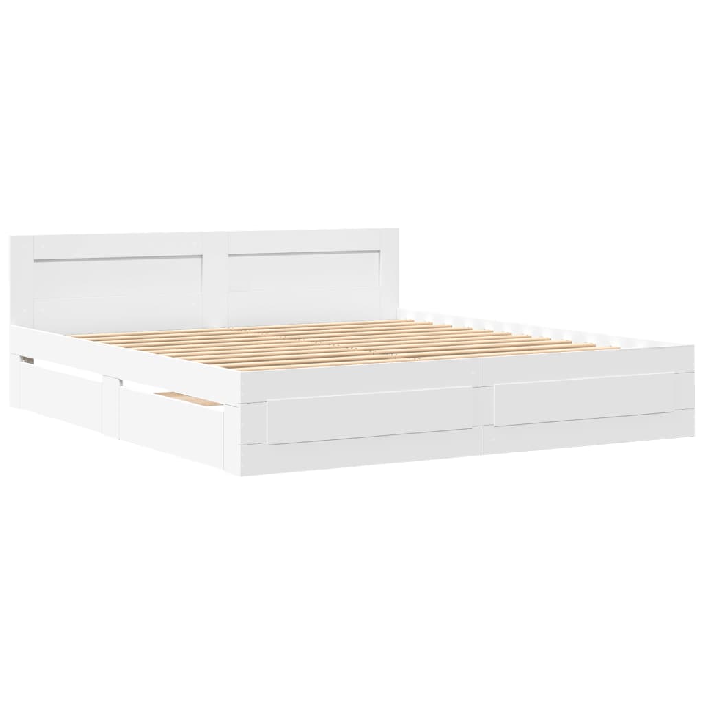 vidaXL fehér ágykeret fejtámlával matrac nélkül 200x200 cm
