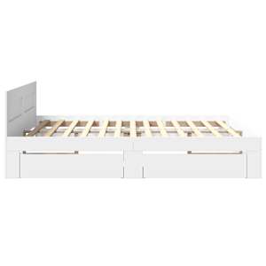 Rám postele s čelem bez matrace bílý 200x200 cm - obrázek 6