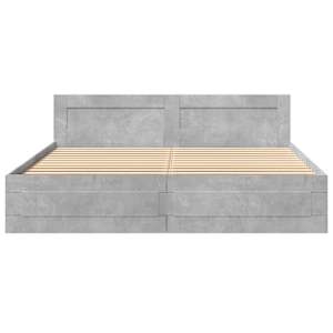 Rám postele s čelem betonově šedý 200 x 200 cm kompozitní dřevo - obrázek 5