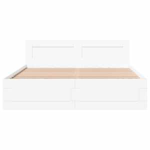 Rám postele s čelem bílý 150 x 200 cm kompozitní dřevo - obrázek 5