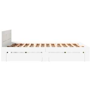 Rám postele s čelem bílý 150 x 200 cm kompozitní dřevo - obrázek 6