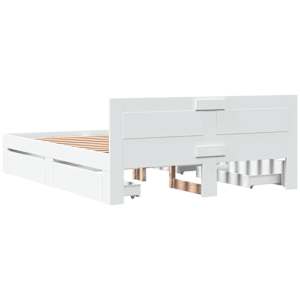 Rám postele s čelem bílý 150 x 200 cm kompozitní dřevo - obrázek 7